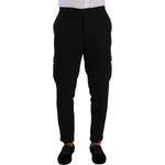 Dolce & Gabbana Black Viscose Cargo Skinny Men Trouser Pants
