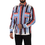Dolce & Gabbana Red Striped Long Sleeve Cotton Shirt Blue