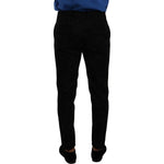 Dolce & Gabbana Black Brocade Skinny Formal Trouser Dress Pants