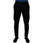 Dolce & Gabbana Black Viscose Skinny Cargo Trouser Pants
