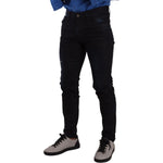 Dolce & Gabbana Blue Cotton Stretch Skinny Denim Trouser Jeans