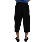 Dolce & Gabbana Black Cotton Torero Cropped Short Trouser Pants