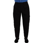 Dolce & Gabbana Black Cotton Stretch Tapered Cargo Pants