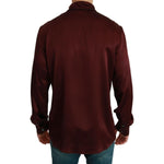 Dolce & Gabbana Bordeaux Silk Pajama Casual Shirt TSH4616- 40