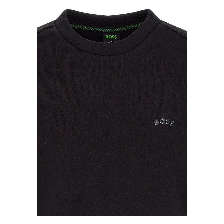 Hugo Boss Elegant Black Cotton Round Neck Sweatshirt