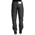 Acht Dark Gray Ramie Mid Wide Waist Straight Denim Jeans