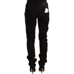 Acht Black Low Waist Cotton Stretch Denim Skinny Jeans
