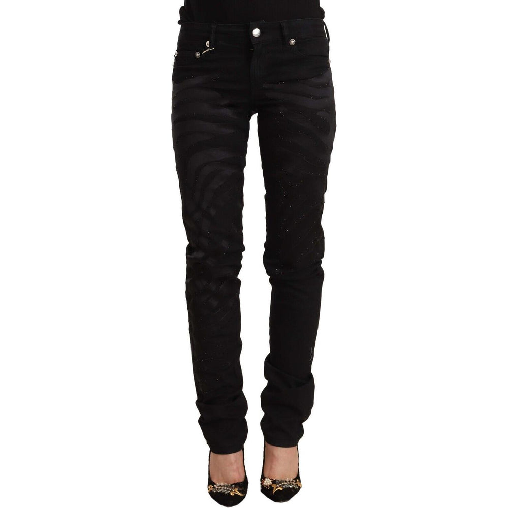 Just Cavalli Black Mid Waist Embellished Skinny Jeans PAN72207 - 26