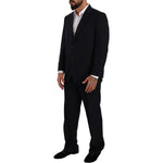 Domenico Tagliente Blue Polyester Single Breasted Formal Suit