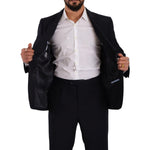 Domenico Tagliente Blue Polyester Single Breasted Formal Suit