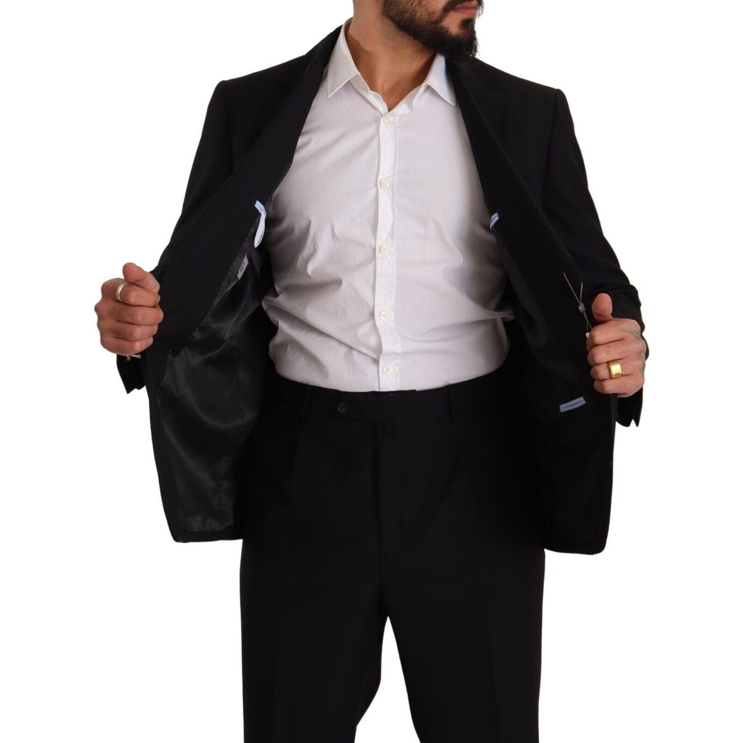 优雅两件套黑色西装套装