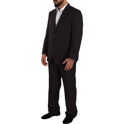 Domenico Tagliente Gray Polyester Single Breasted Formal Suit