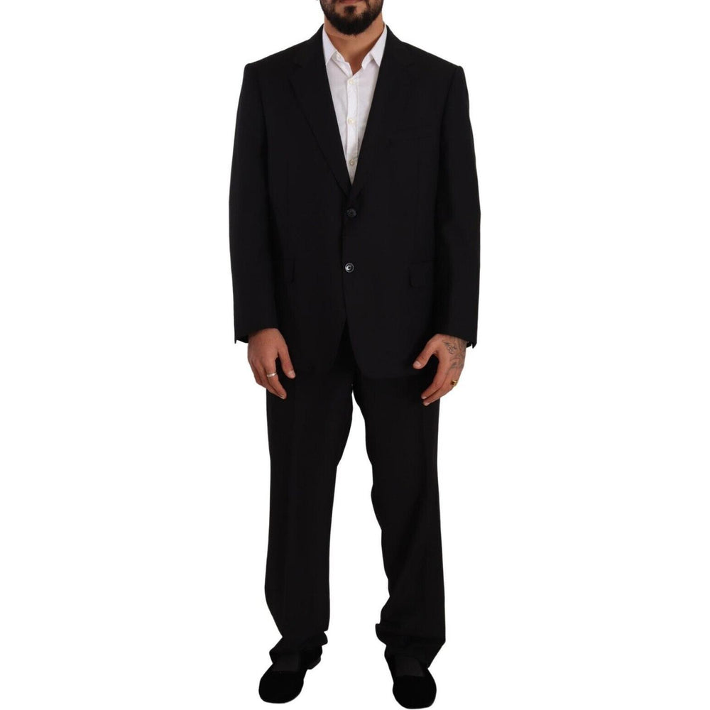 Domenico Tagliente Black Polyester Single Breasted Formal Suit