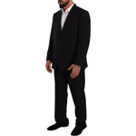 Domenico Tagliente Black Polyester Single Breasted Formal Suit