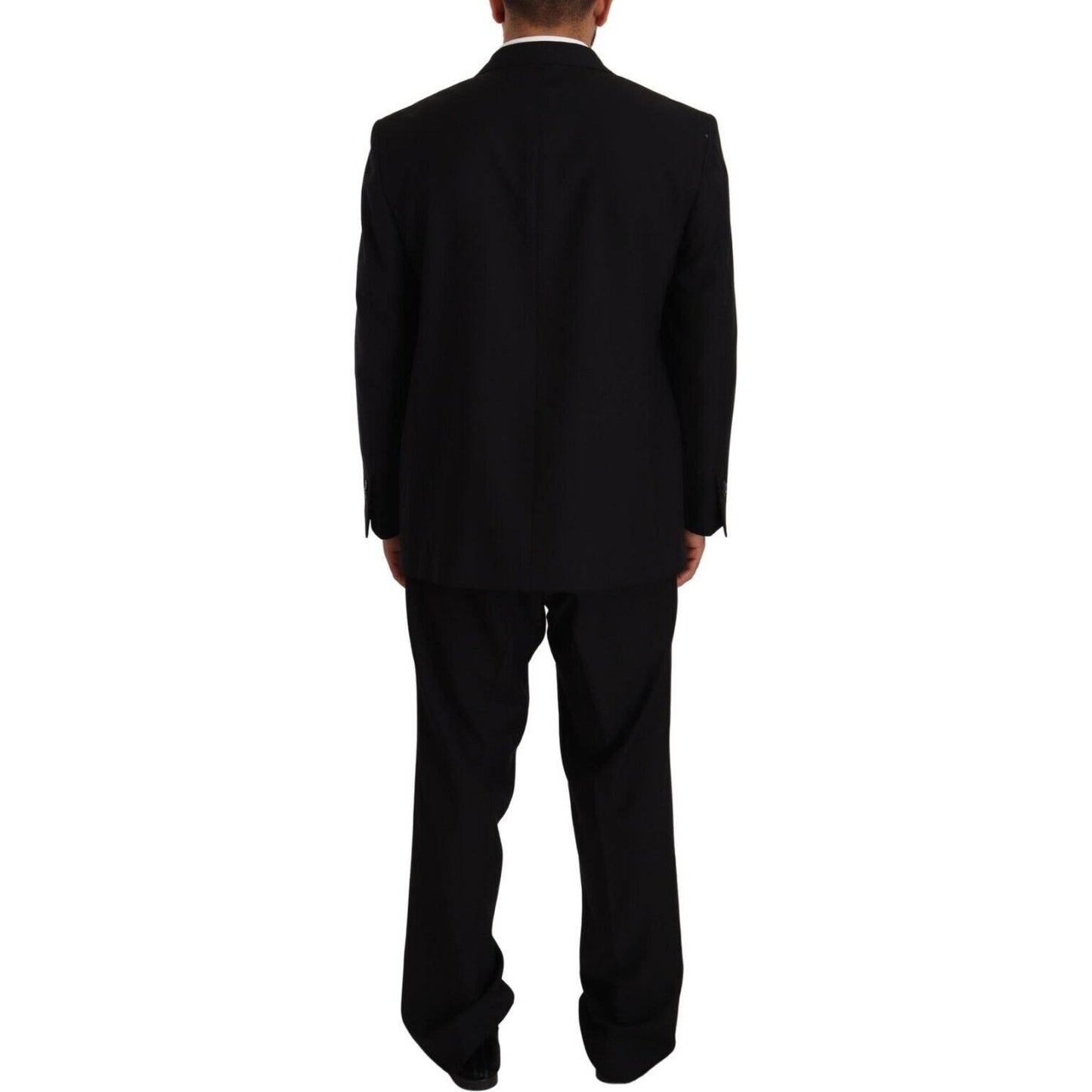 Domenico Tagliente Black Polyester Single Breasted Formal Suit