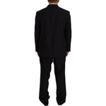 Domenico Tagliente Black Polyester Single Breasted Formal Suit
