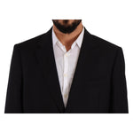 Domenico Tagliente Black Polyester Single Breasted Formal Suit