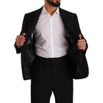 Domenico Tagliente Black Polyester Single Breasted Formal Suit