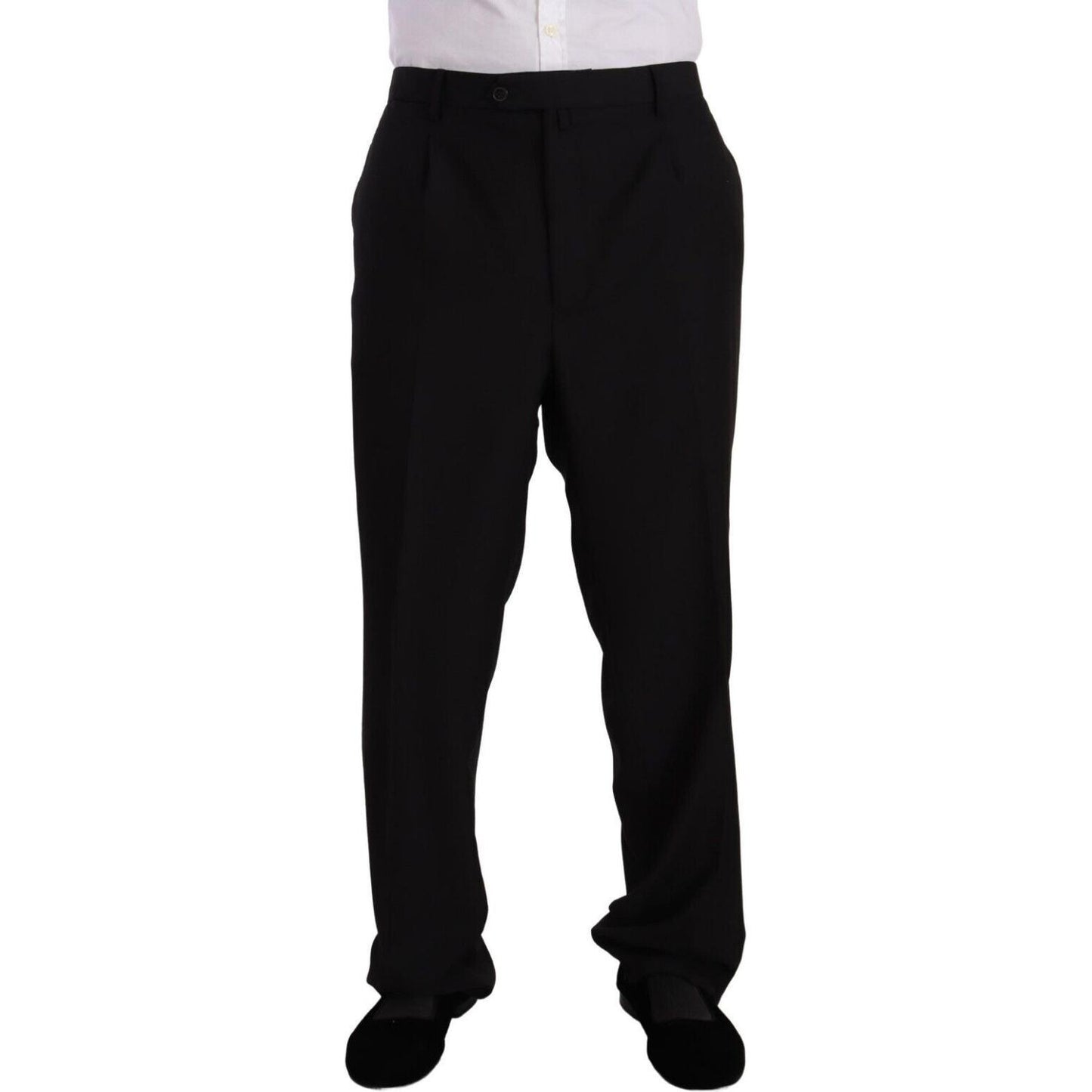Domenico Tagliente Black Polyester Single Breasted Formal Suit