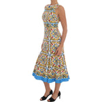 Dolce & Gabbana White Majoilca Sleeveless Sheath A-line Dress