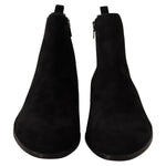 Dolce & Gabbana Black Suede Leather Chelsea Mens Boots Shoes