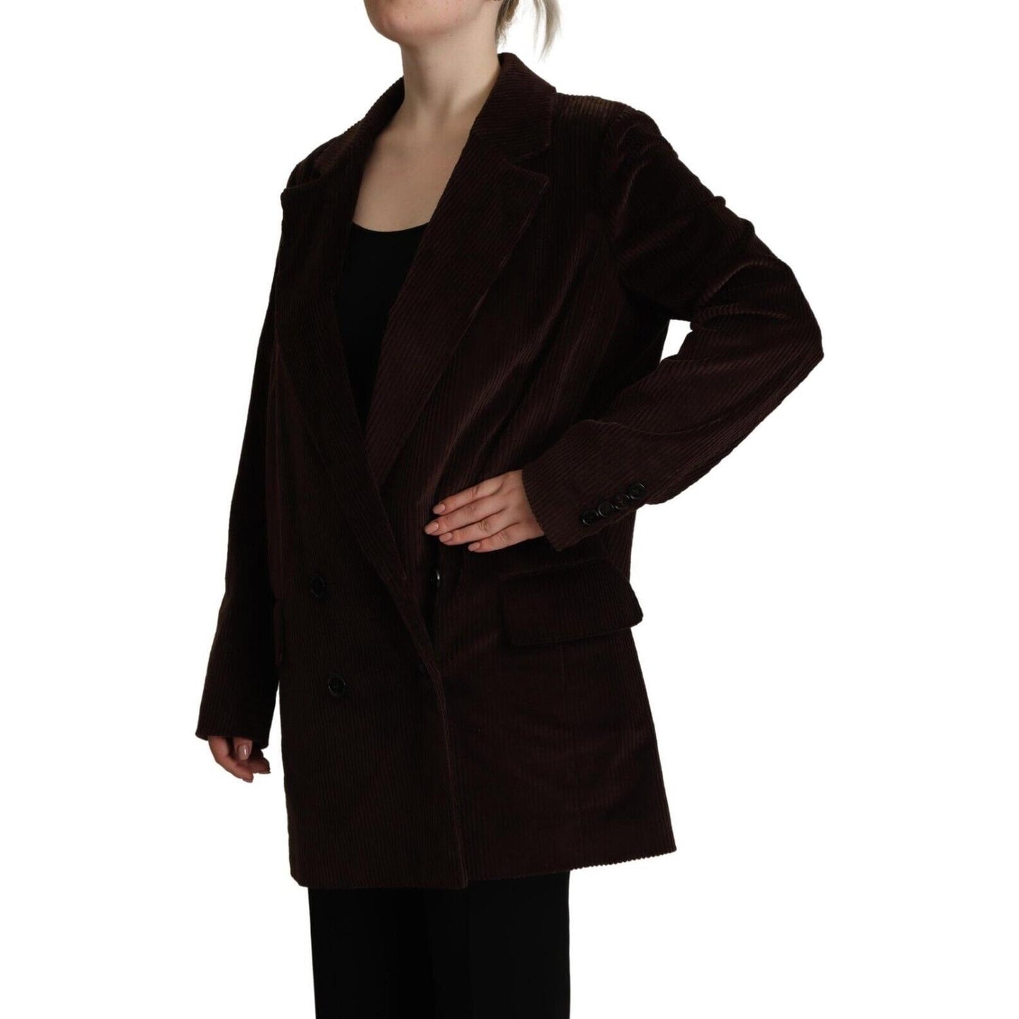 Dolce & Gabbana Bordeaux Corduroy Cotton Blazer Oversized Jacket