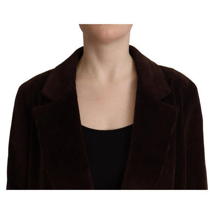 Dolce & Gabbana Bordeaux Corduroy Cotton Blazer Oversized Jacket