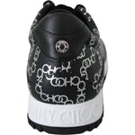 Jimmy Choo Elegant Black & Silver Leather Sneakers 194611097341
