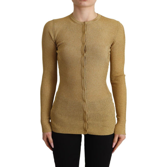 Dolce & Gabbana Glamorous Gold Snap-Button Cardigan Dolce & Gabbana