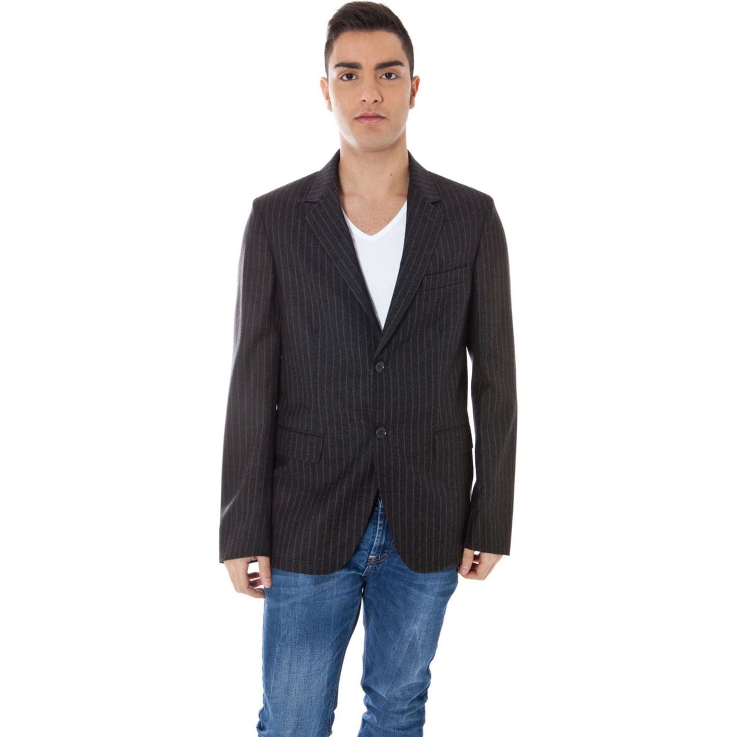 Calvin Klein Elegant Gray Woolen Jacket Classic Style Calvin Klein