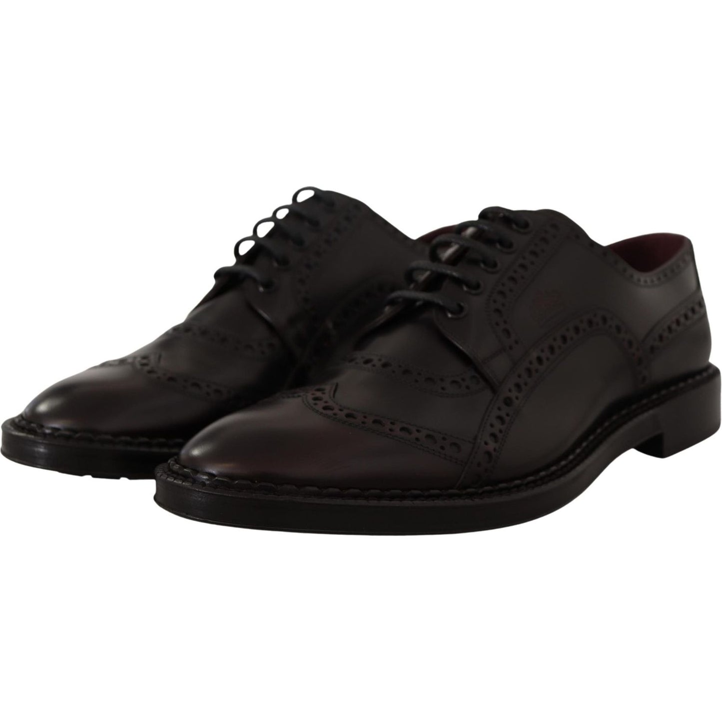 Dolce & Gabbana Elegant Purple Leather Derby Formal Shoes Dolce & Gabbana