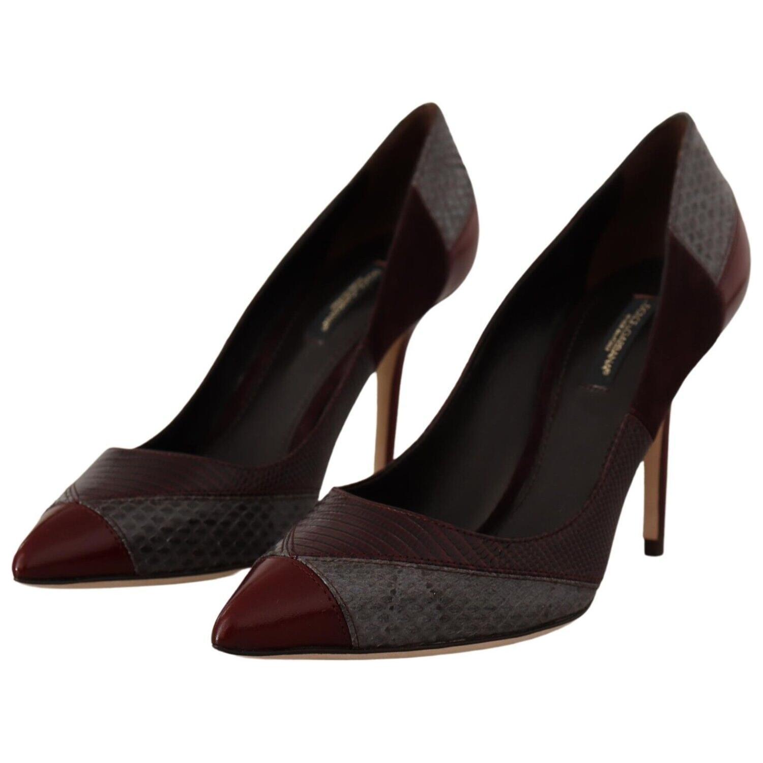 多色异域皮革高跟鞋