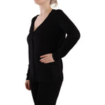Dolce & Gabbana Black Wool V-neck Long Sleeves Pullover Top