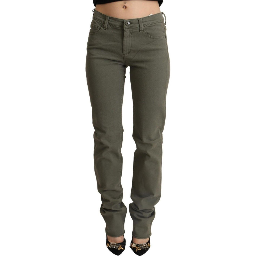 Ermanno Scervino Gray Low Waist Cotton Skinny Denim Trouser Jeans