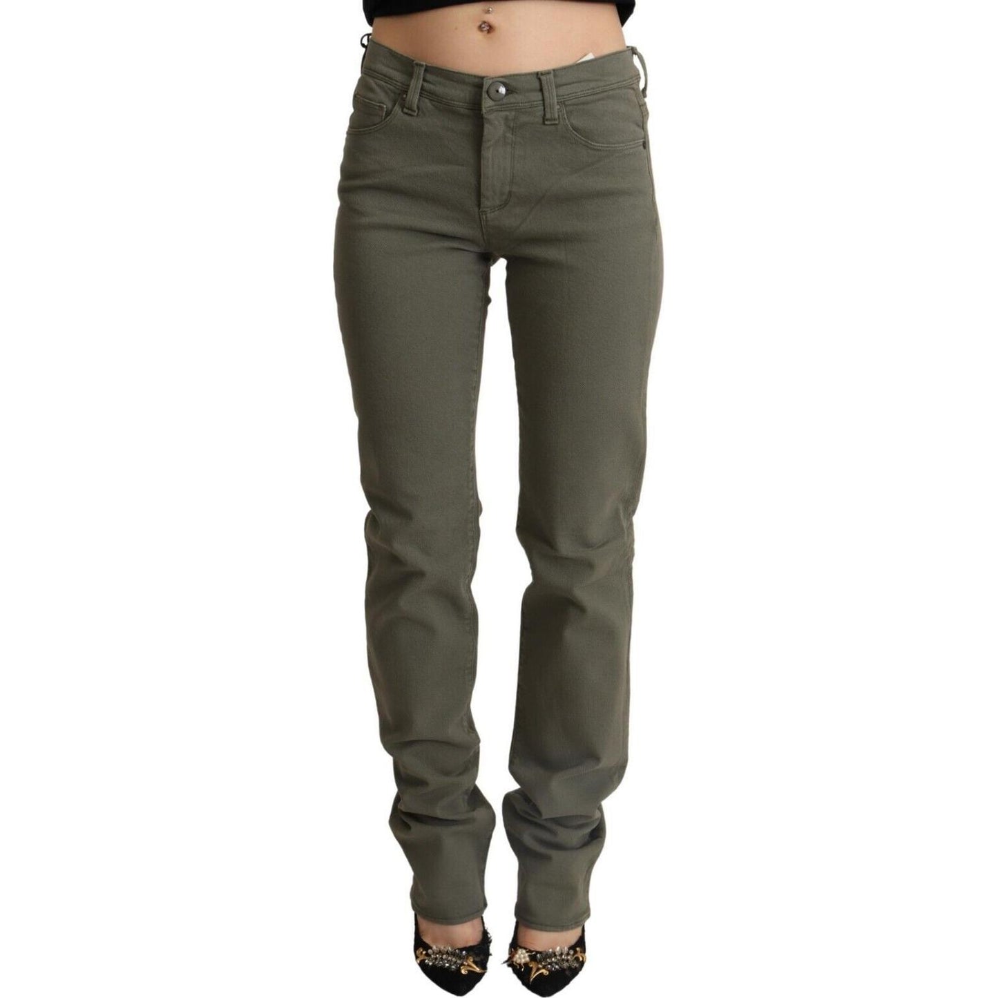 Ermanno Scervino Gray Low Waist Cotton Skinny Denim Trouser Jeans