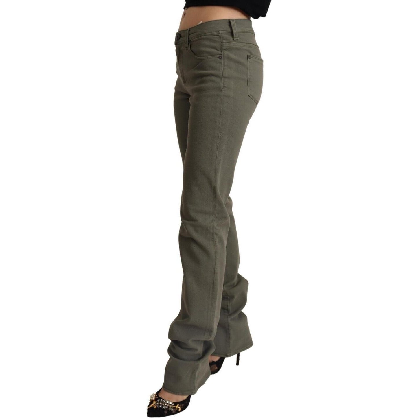 Ermanno Scervino Gray Low Waist Cotton Skinny Denim Trouser Jeans
