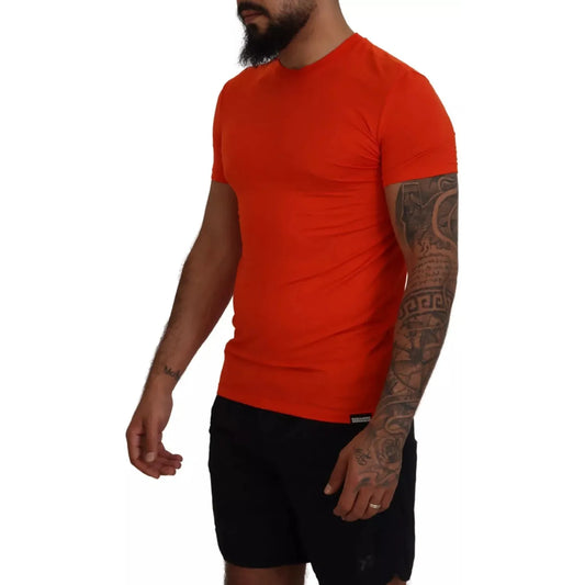 Dsquared² Orange Modal Short Sleeves Crewneck T-shirt orange-modal-short-sleeves-crewneck-t-shirt