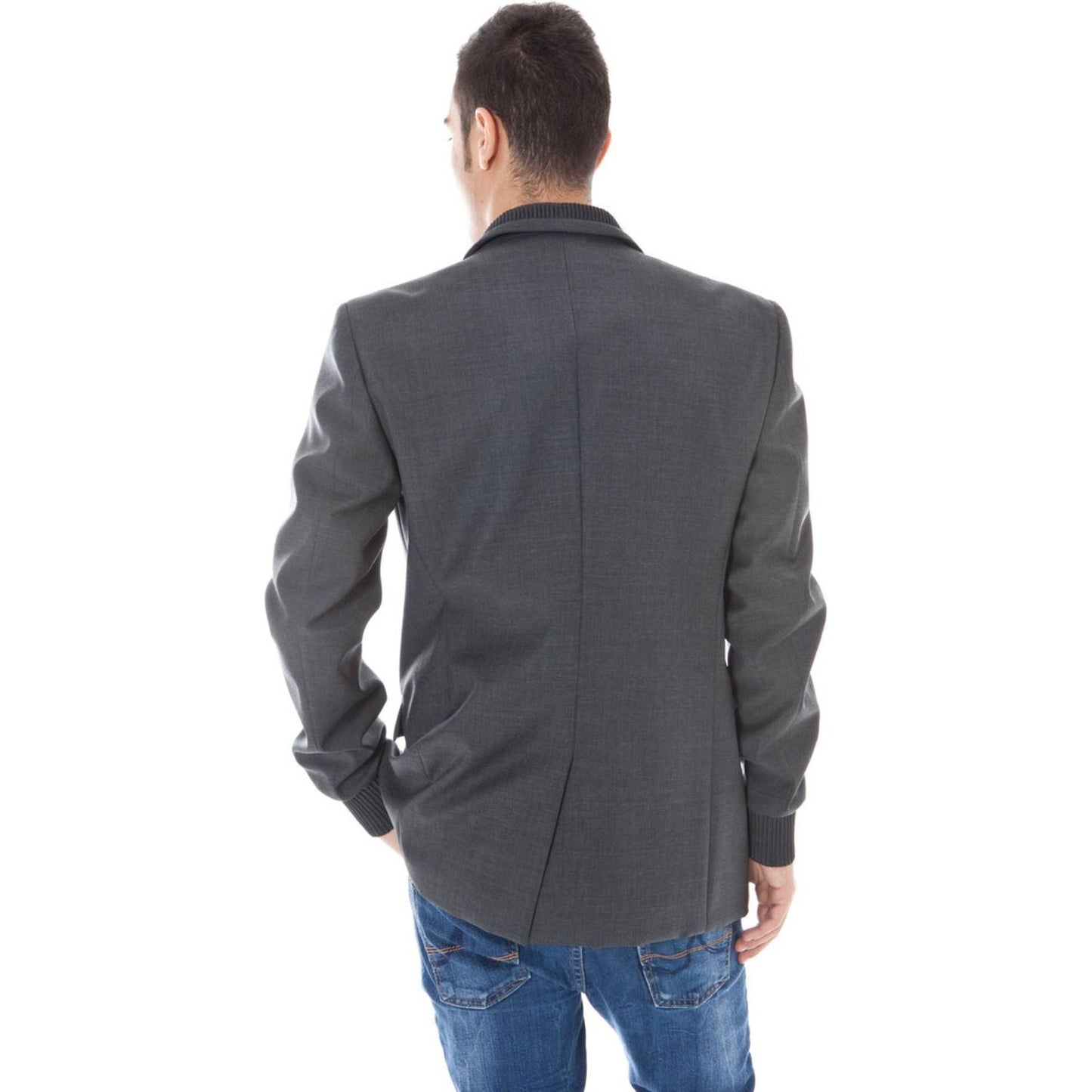 Calvin Klein Elegant Gray Wool Long Sleeve Jacket Calvin Klein