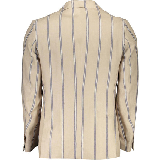 Gant Beige Linen Men Jacket Gant