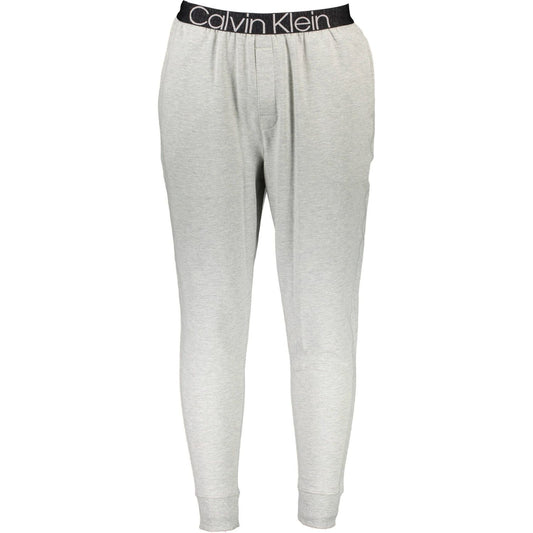 Calvin Klein Elegant Gray Tailored Trousers with Contrast Details Calvin Klein