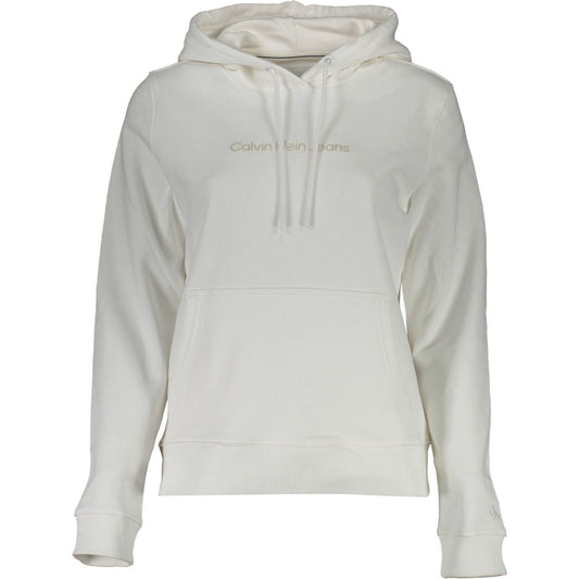 Calvin Klein Elegant White Cotton Hooded Sweatshirt Calvin Klein