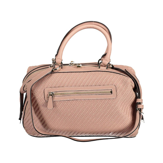 Guess Jeans Chic Pink Satchel with Contrasting Details Guess Jeans