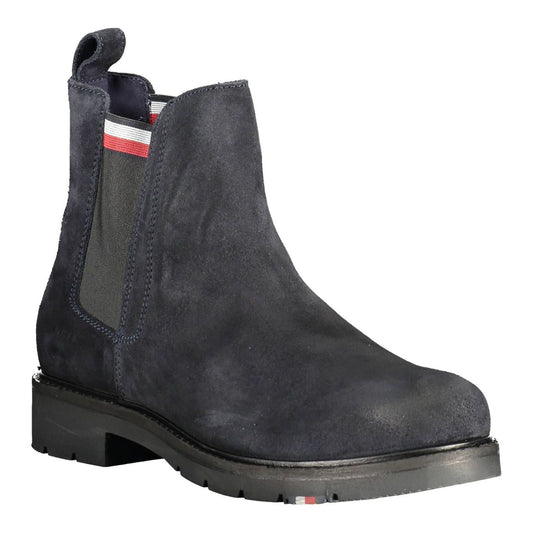 Tommy Hilfiger Chic Blue Ankle Boots with Logo Accent Tommy Hilfiger