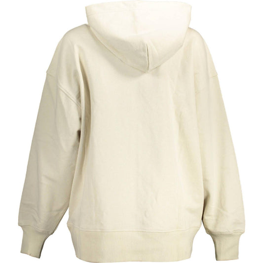 Calvin Klein Chic Beige Embroidered Zip Hoodie Calvin Klein