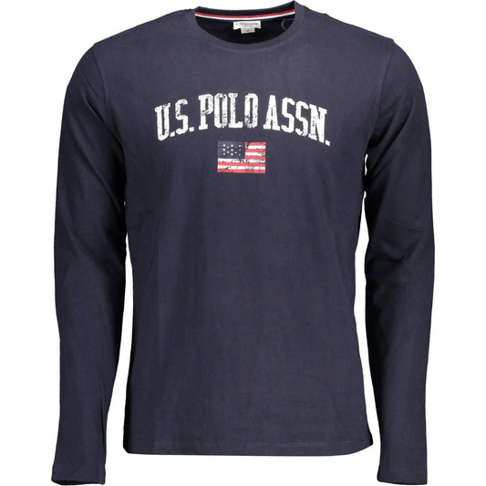 U.S. POLO ASSN. Chic Blue Printed Cotton Tee for Men U.S. POLO ASSN.