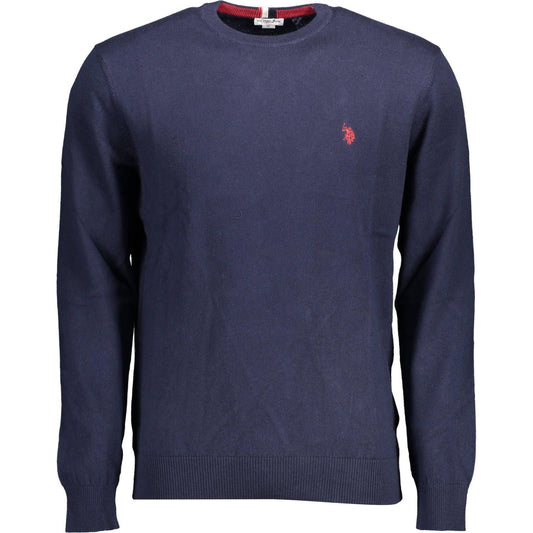 U.S. POLO ASSN. Sophisticated Blue Cotton Cashmere Sweater U.S. POLO ASSN.