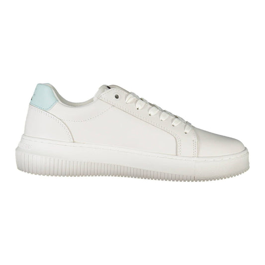 Calvin Klein Chic White Lace-Up Sneakers with Logo Detail Calvin Klein