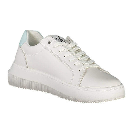 Calvin Klein Chic White Lace-Up Sneakers with Logo Detail Calvin Klein