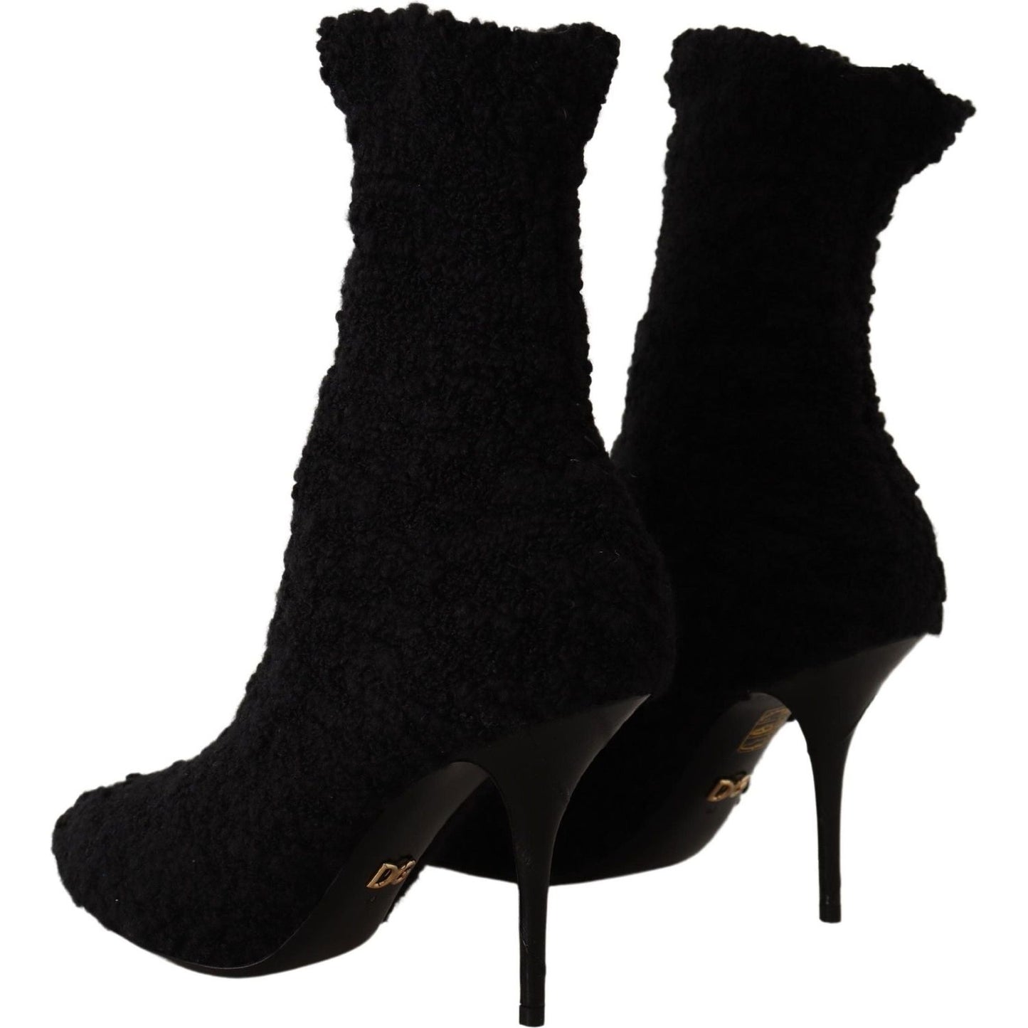 Dolce & Gabbana Black Stiletto Heels Mid Calf Women Boots