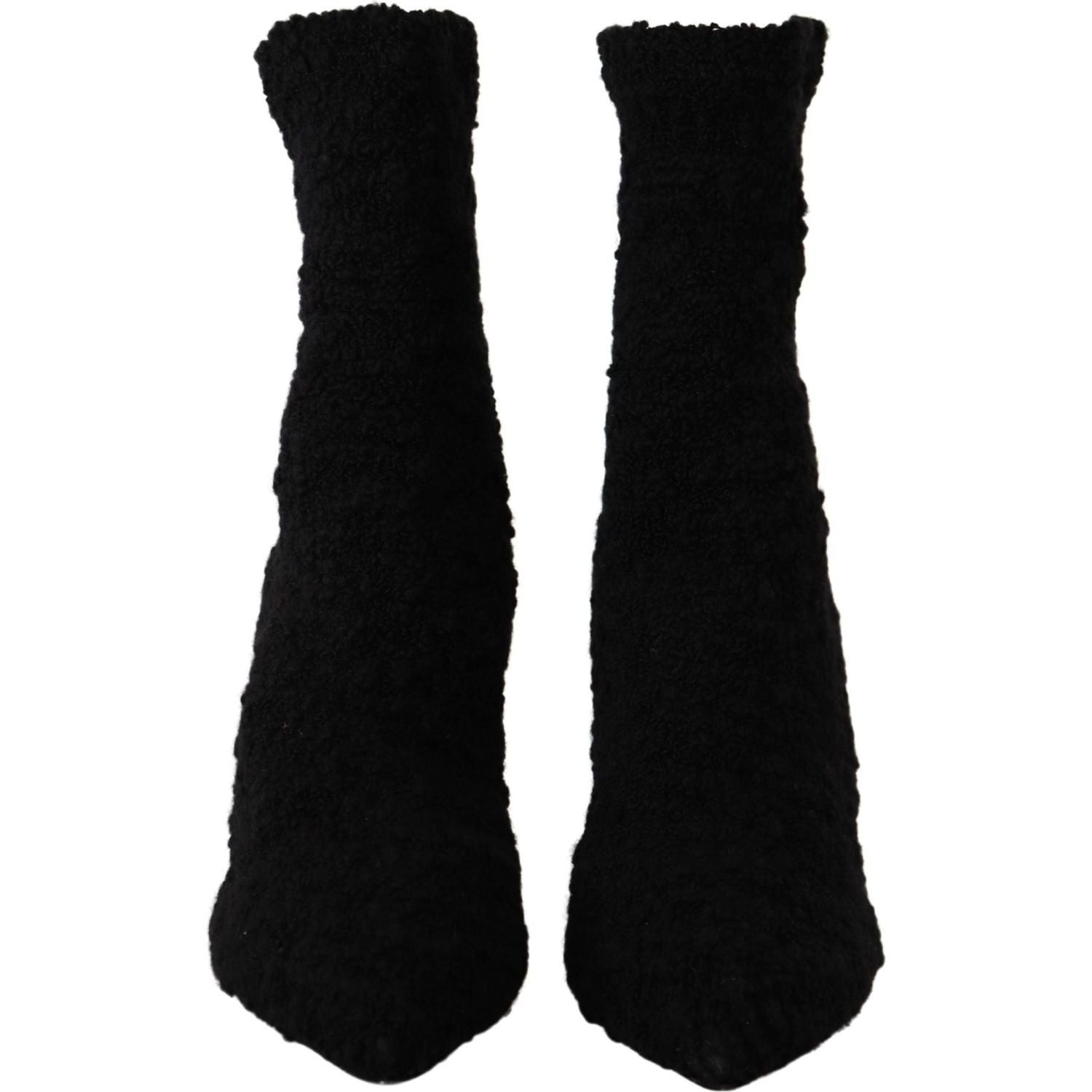 优雅的黑色中筒粘胶靴